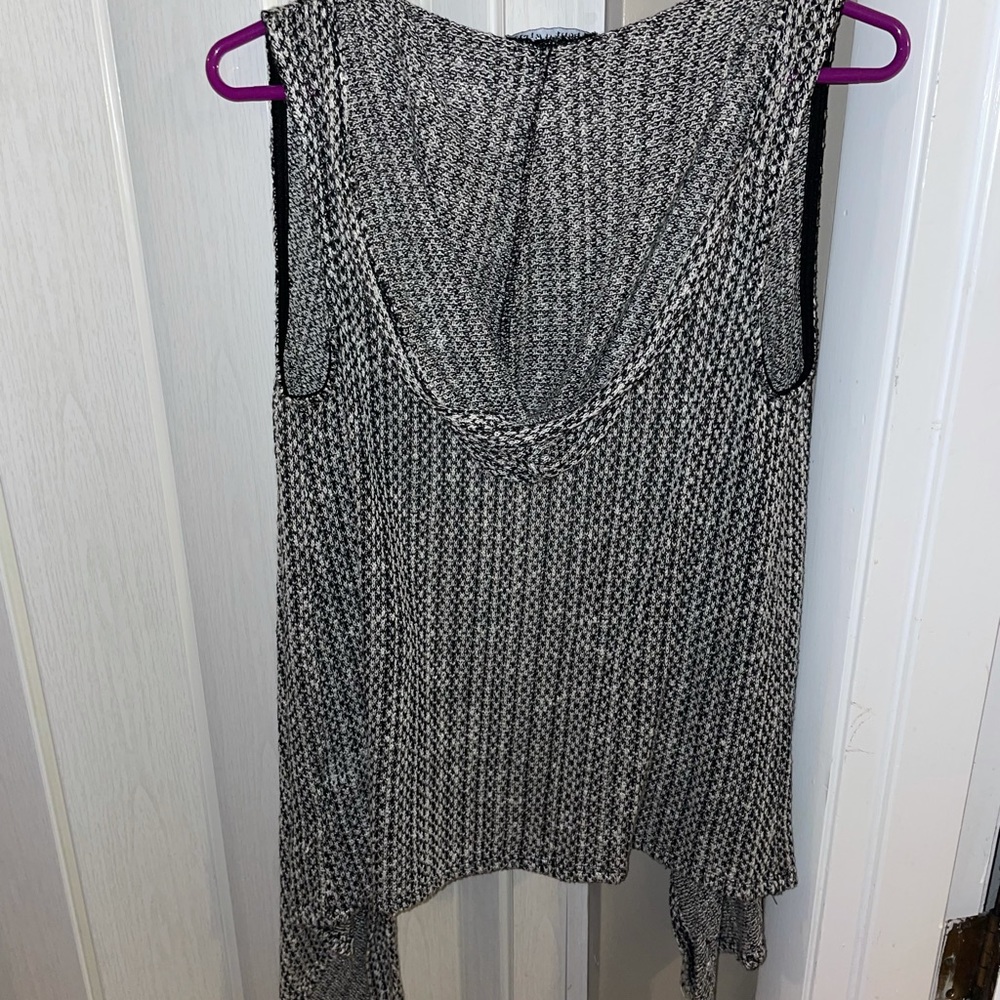 Light weight tank top throw over sweater checkered print from Wet Seal size s